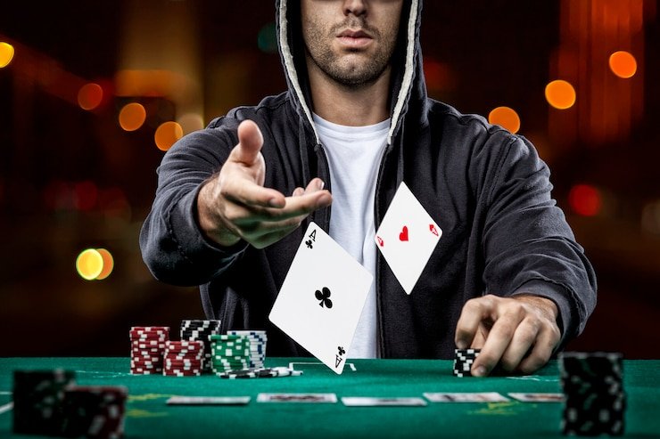 Poker Indonesia game interface on jnetoto link showing card table and betting options